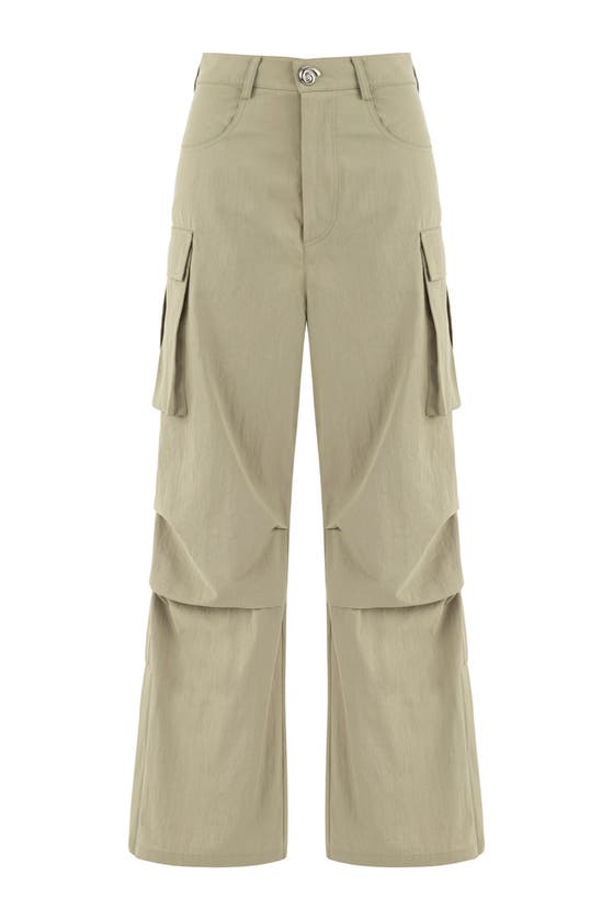 Shop Nocturne Cargo Pants With Pockets In Dark Beige