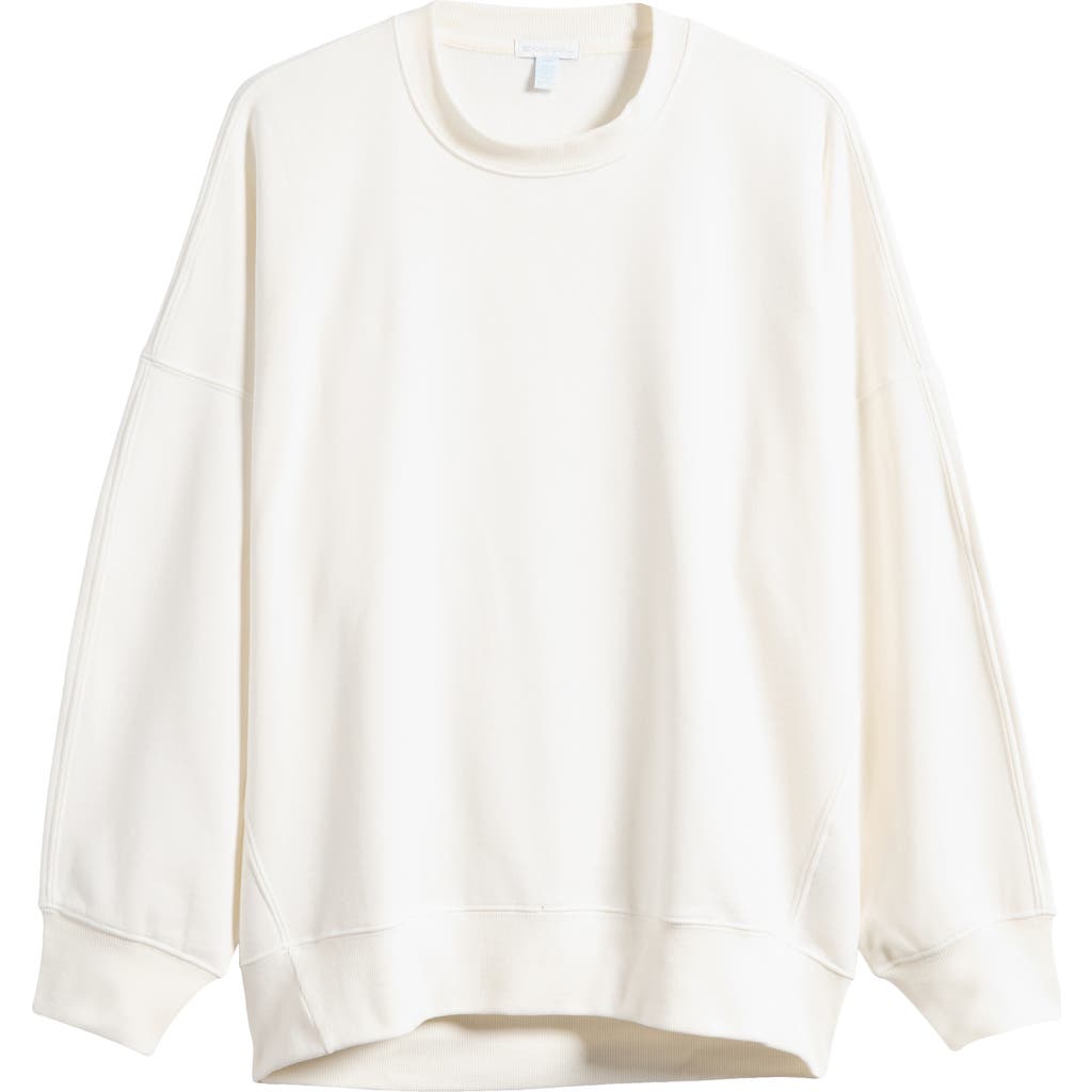 Beyond Yoga Solstice Oversize Cotton Blend Sweatshirt In Fresh Snow