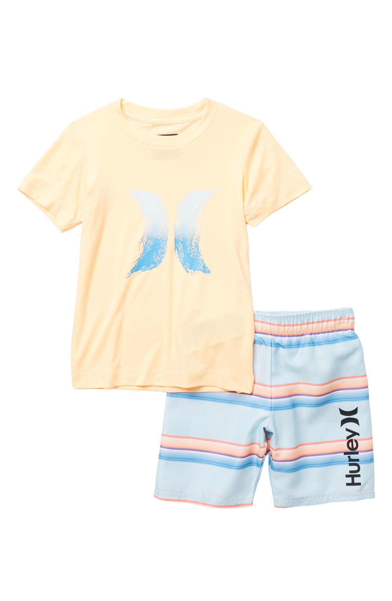 Hurley Kids' Tee & Serape Pull-on Shorts Set In N1dmelon T