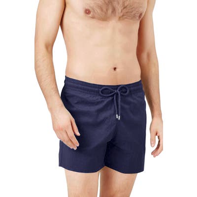 Vilebrequin Micro Turtle Jacquard Swim Trunks, Blue