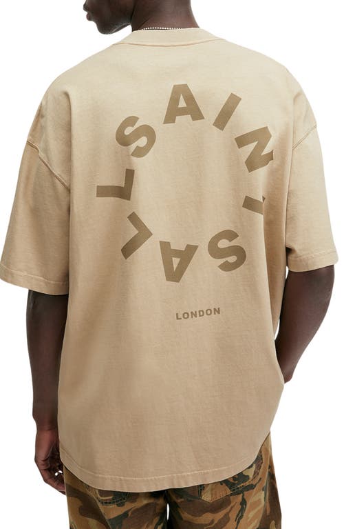 Shop Allsaints Tierra Cotton Graphic T-shirt In Boston Taupe