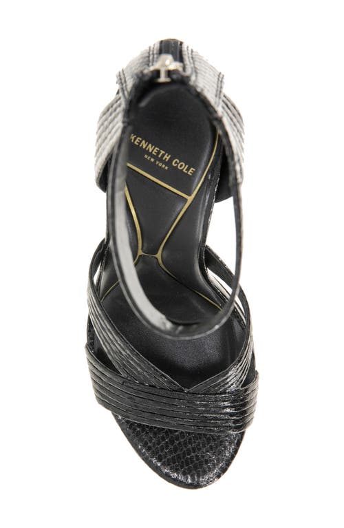 Kenneth Cole Nadine Ankle Strap Platform Sandal In Black Snake