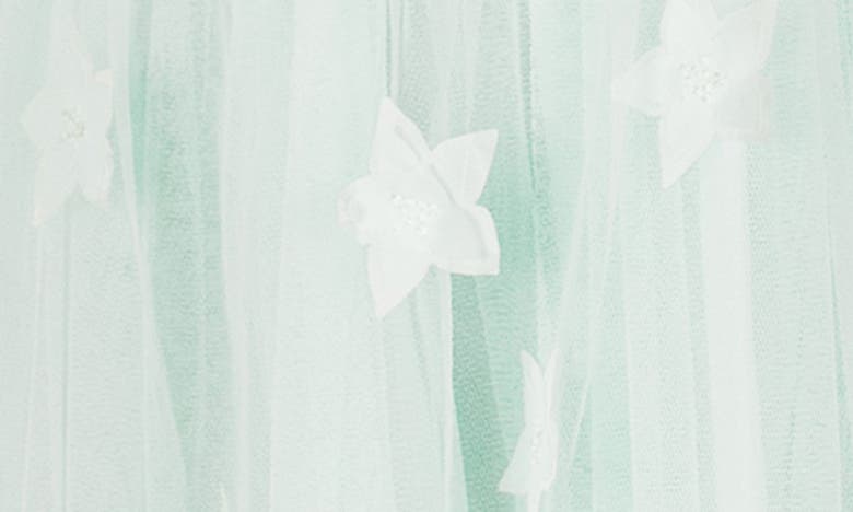 Shop Popatu Kids' 3d Star Flutter Sleeve Tulle Dress In Mint