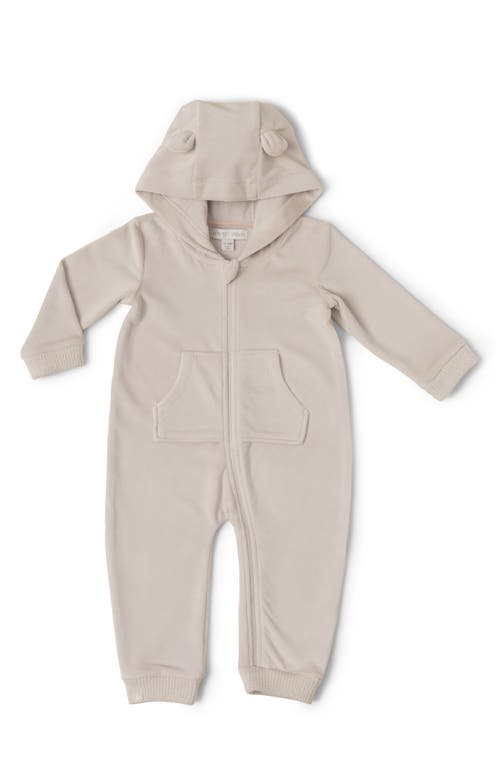 Shop Barefoot Dreams Luxechic® Baby Bear Jumpsuit In Stone