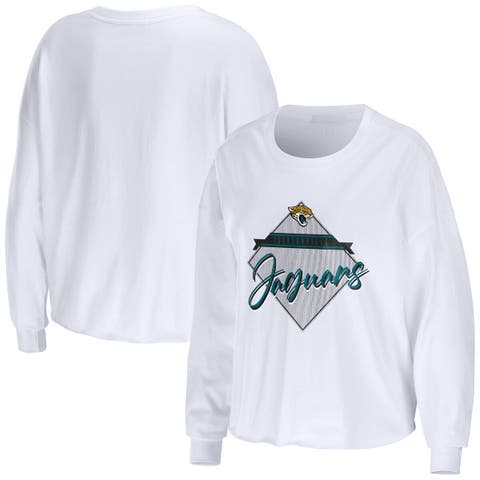 Jacksonville Jaguars New Era Women's Athletic Varsity Lace-Up V-Neck Long  Sleeve T-Shirt - White/