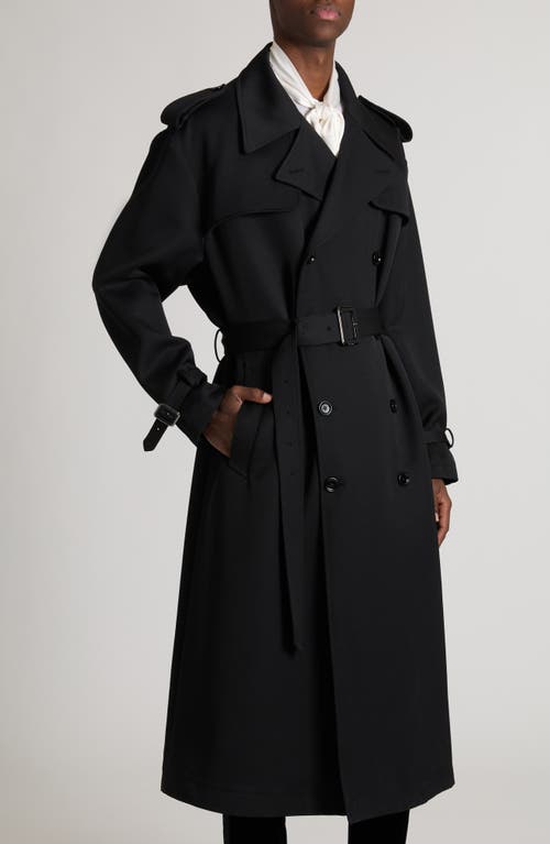 Shop Dolce & Gabbana Dolce&gabbana Oversize Gabardine Trench Coat In Nero