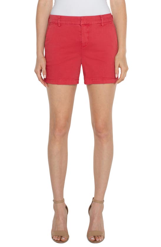 Shop Liverpool Los Angeles Kelsey Stretch Twill Trouser Shorts In Berry Blossom