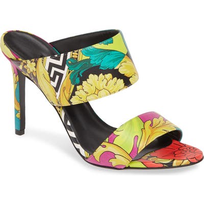 Versace Voyage Barocco Slip-On Sandal, Black