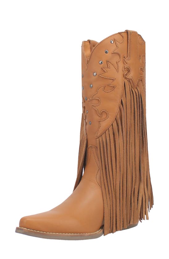 Shop Dingo Hoedown Fringe Western Boot In Camel