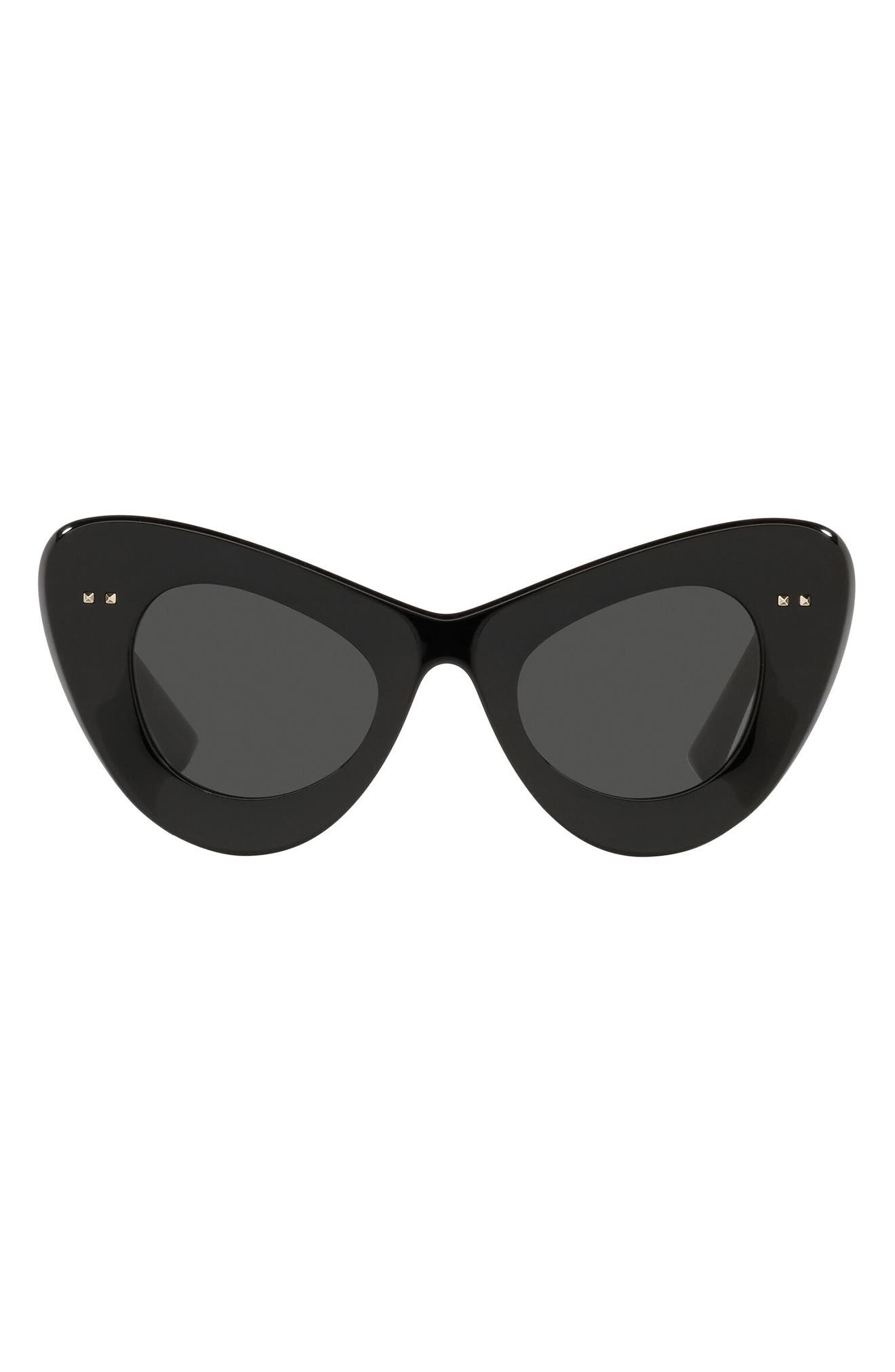 Valentino 46mm Cat Eye Sunglasses in Black at Nordstrom