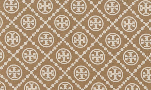 Tory Burch T Monogram Double-sided Silk Square Scarf In Natural Khaki