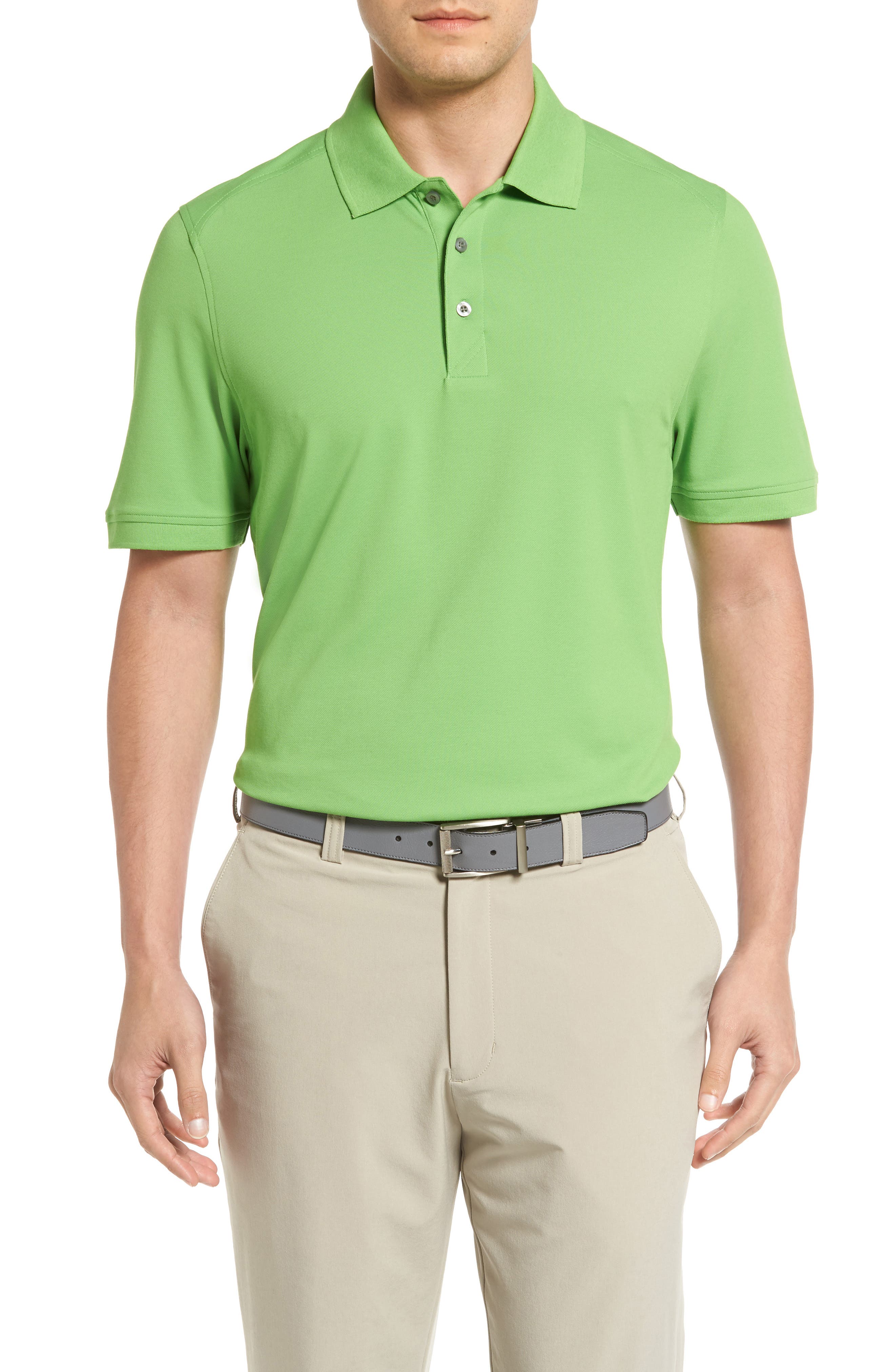 light green polo shirt