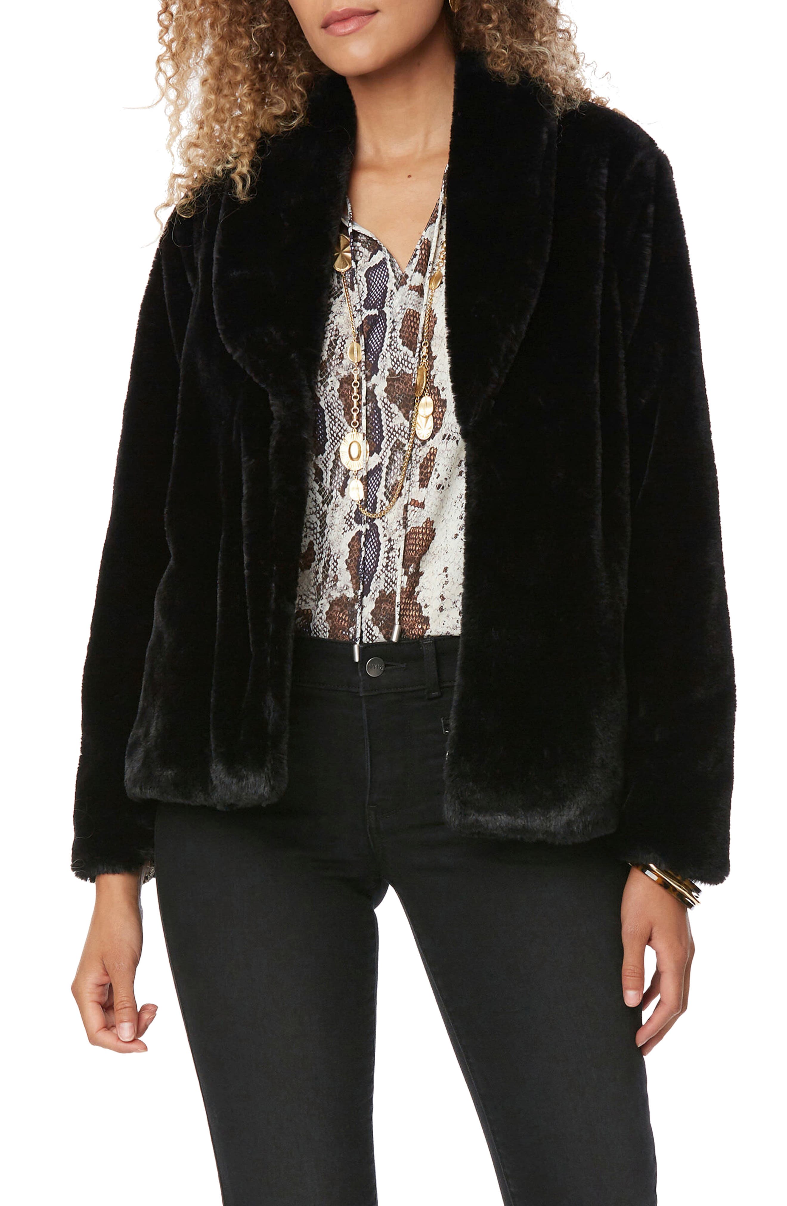 faux fur black jacket