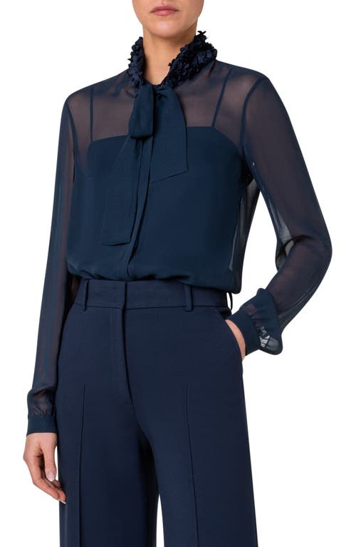 AKRIS PUNTO AKRIS PUNTO PETAL COLLAR GEORGETTE SHIRT