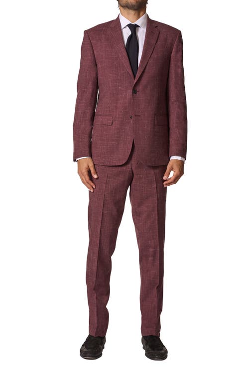 Sartorial Classic Fit Wool & Linen Suit in Plum