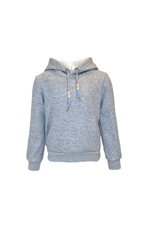 Shop Lola + The Boys Crystal Rainbow Rain Hoodie In Grey