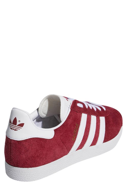 Shop Adidas Originals Adidas Gazelle Sneaker In Burgundy/white/gold