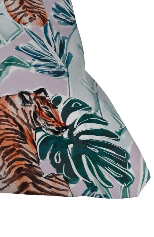 Deny Designs Stripe & Lobster Print Throw Pillow In Multi Tiger