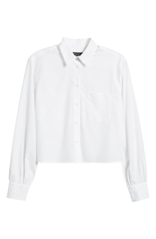 Shop Rag & Bone Maxine Jewel Button Crop Button-up Shirt In White