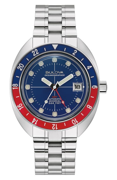 BULOVA Oceanographer Automatic Bracelet Watch, 41mm in Silver-Tone at Nordstrom