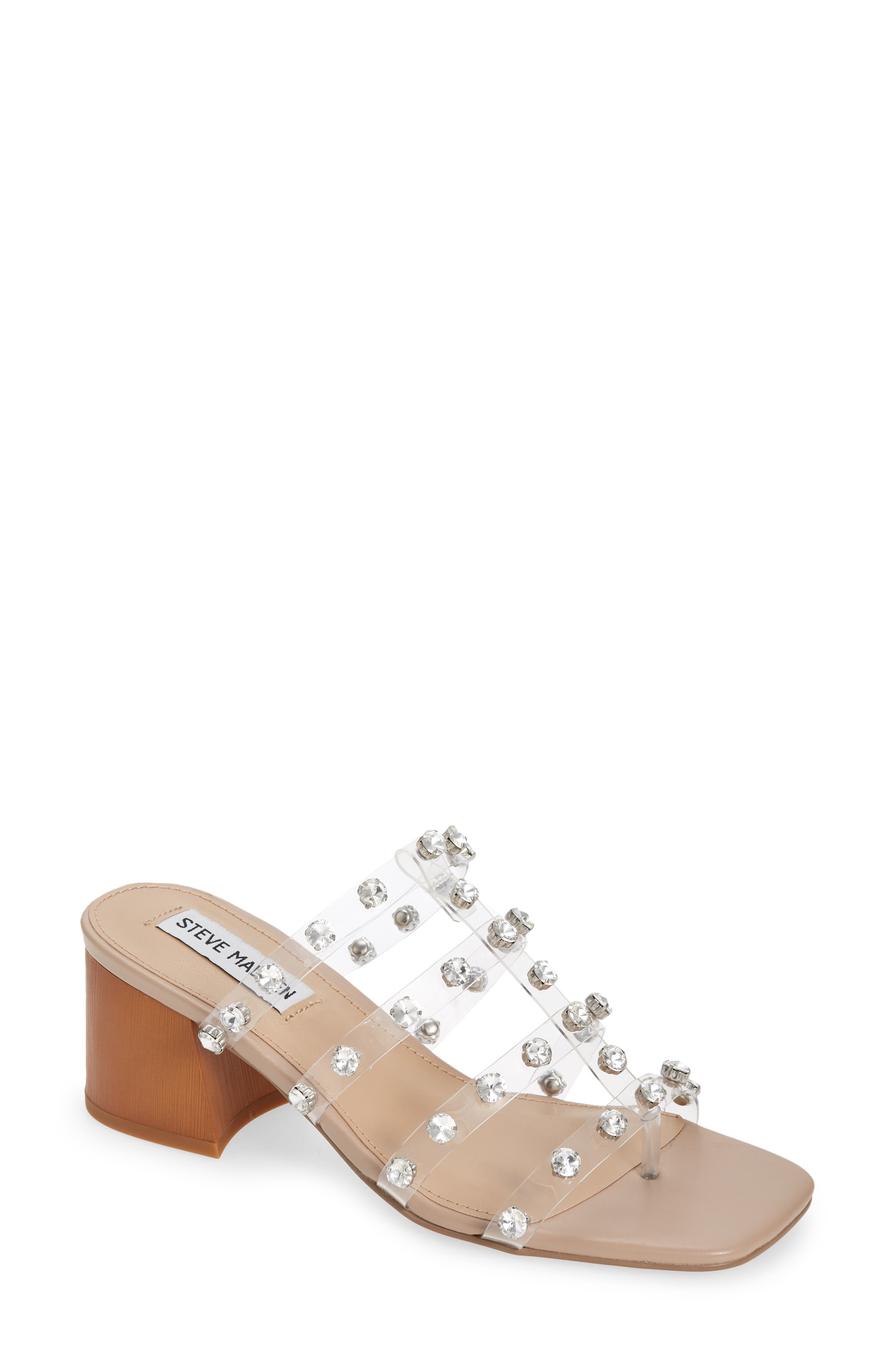 steve madden clear slide sandals