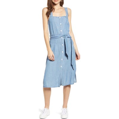 Rails Clement Tie Waist Linen Blend Sundress, Blue