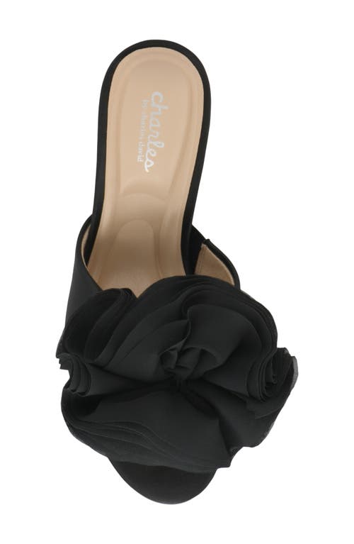 Charles By Charles David Karie Rosette Mule Pump In Black Satin