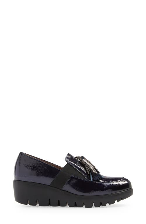 Wonders Loafer Wedge In Lack Noche/wash Plomo