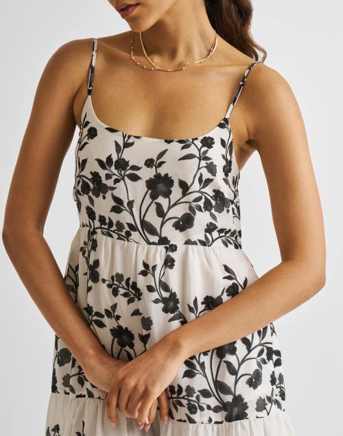 Reistor Strappy Tiered Maxi Dress In Vines And Twirls Black