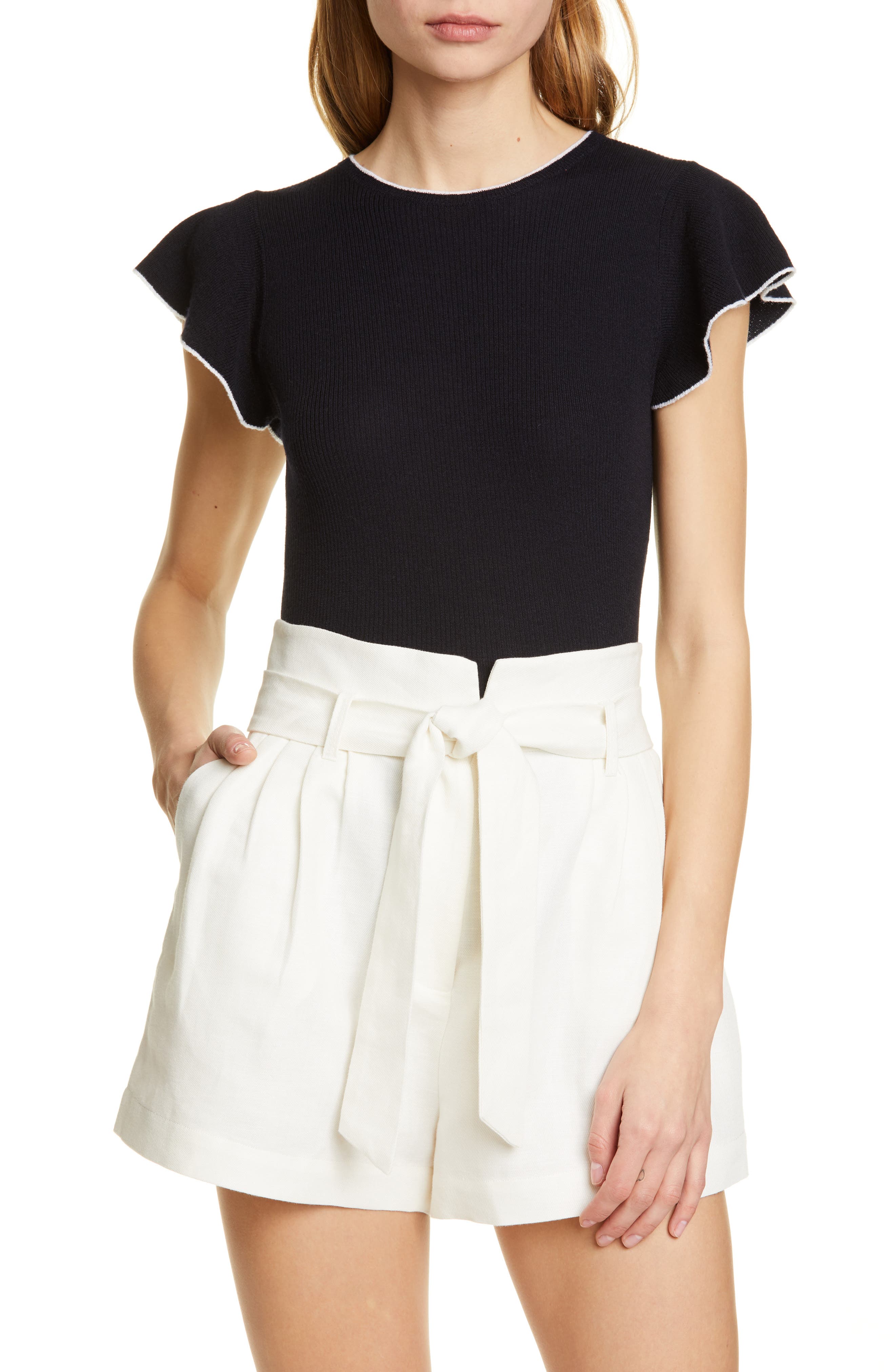 Frame True Feminine Merino Wool Sweater, Blue