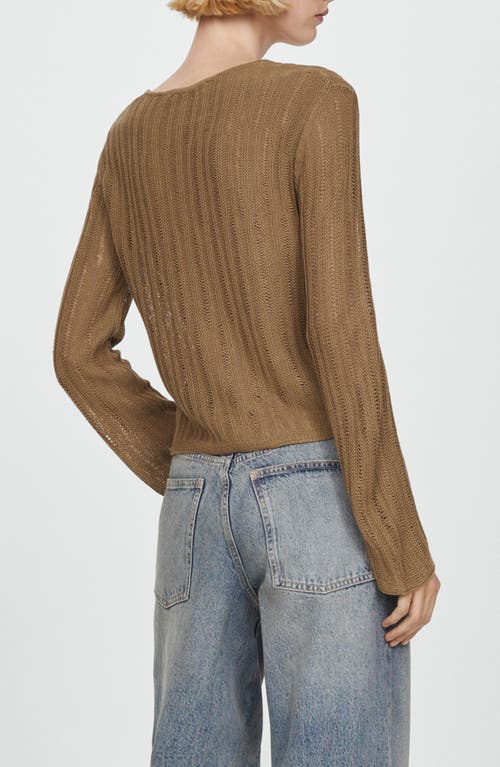 Shop Mango Tierra Vertical Rib Sweater In Medium Brown