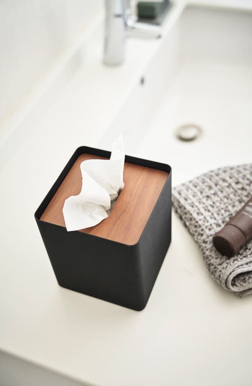 Yamazaki Square Tissue Box Case In Walnut