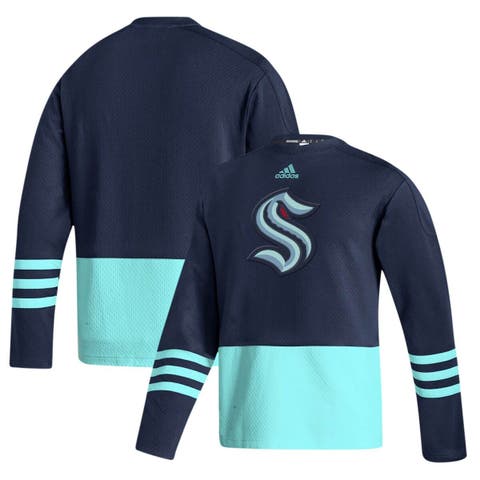 Men's adidas Deep Sea Blue Seattle Kraken Logo AEROREADY Pullover Sweater