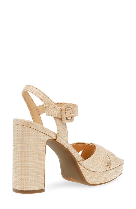 Shop Anne Klein Zena Ankle Strap Platform Sandal In Raffia