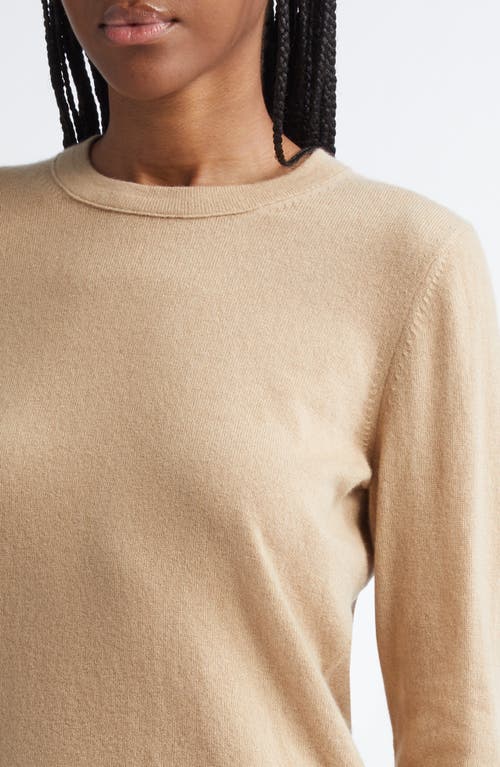 Shop Vince Classic Crewneck Cashmere Sweater In Camel