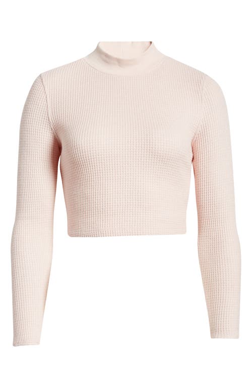 Shop Bp. Crop Thermal Mock Neck Top In Pink Sepia