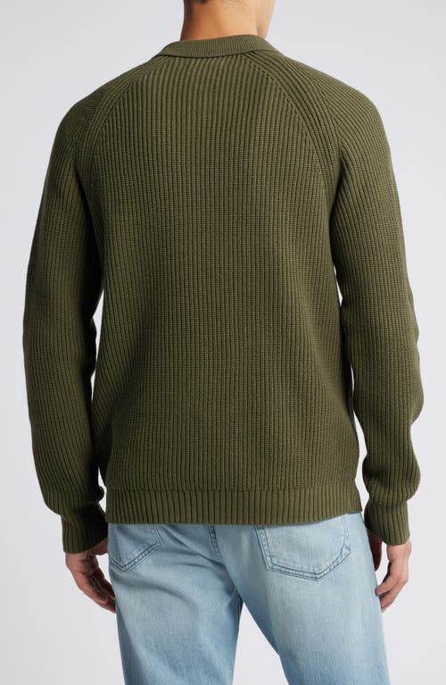 Shop Treasure & Bond Rib Cotton Blend Sweater In Olive Night