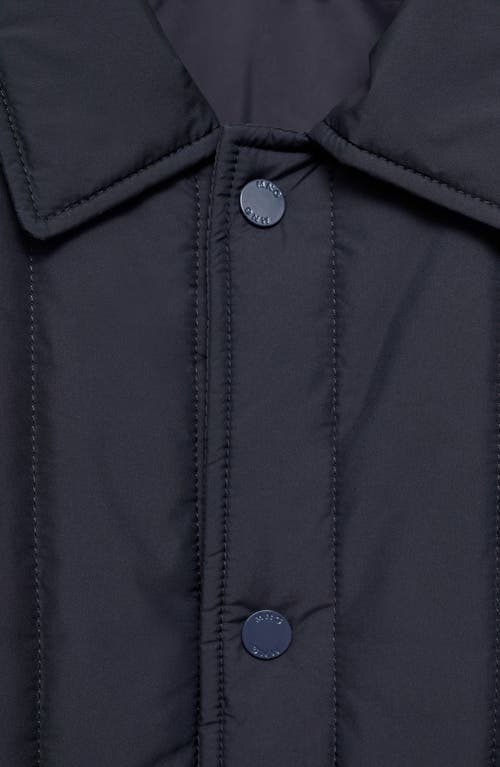 Mango Quilted Water Repellent Jacket In Dark Navy