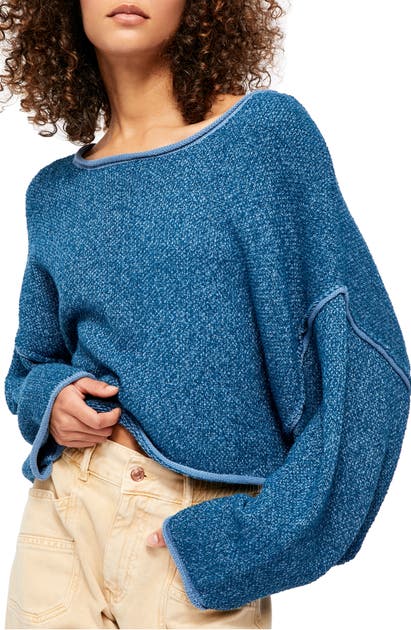 Free People Bardot Sweater In Blue