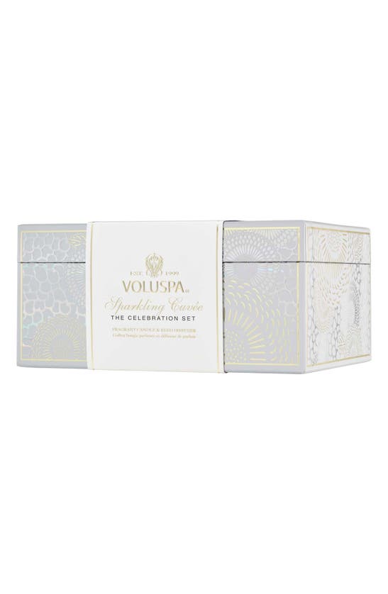 Voluspa Sparkling Cuvee Celebration Candle & Reed Diffuser Gift Set In Sparkling Cuvee