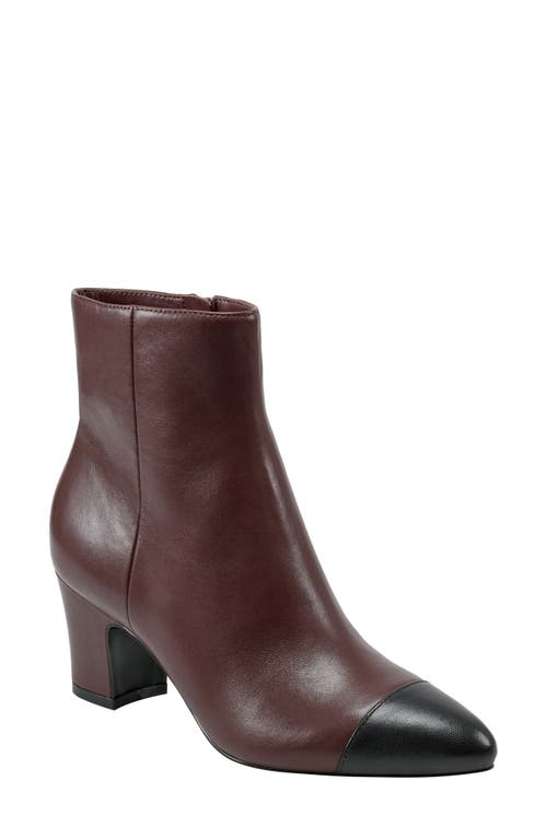 Shop Marc Fisher Ltd Aleea Cap Toe Bootie In Dark Red