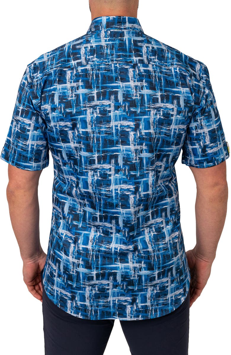 Maceoo Galileo Glaciers Blue Short Sleeve Button-Up Shirt | Nordstrom