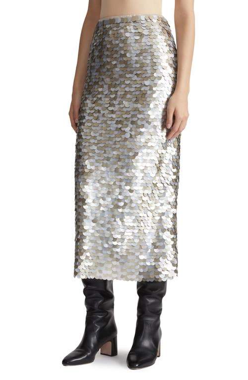 Shop Lafayette 148 New York Hand Placed Paillette Pencil Skirt In Metallic Multi