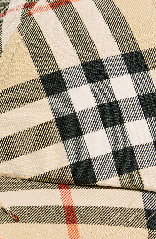 Burberry Check Baseball Cap In Sand