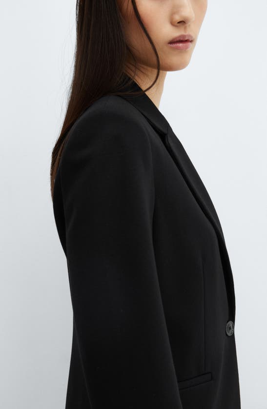 Shop Mango Fitted Suit Blazer In Black