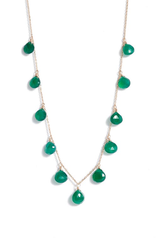 Anzie Briolette Stone Charm Necklace in Emerald at Nordstrom