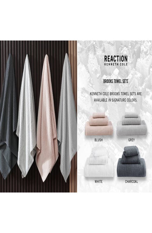 Kenneth Cole Brooks 3-piece Cotton Towel Set In Charcoal