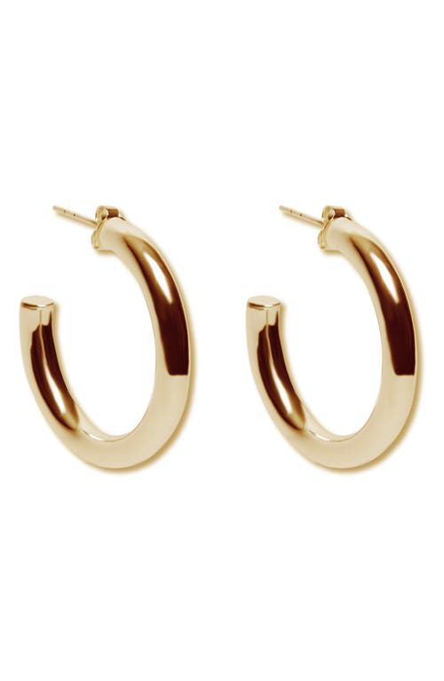 Shop Argento Vivo Sterling Silver Sterling Silver Tubular Hoop Earrings In Gold