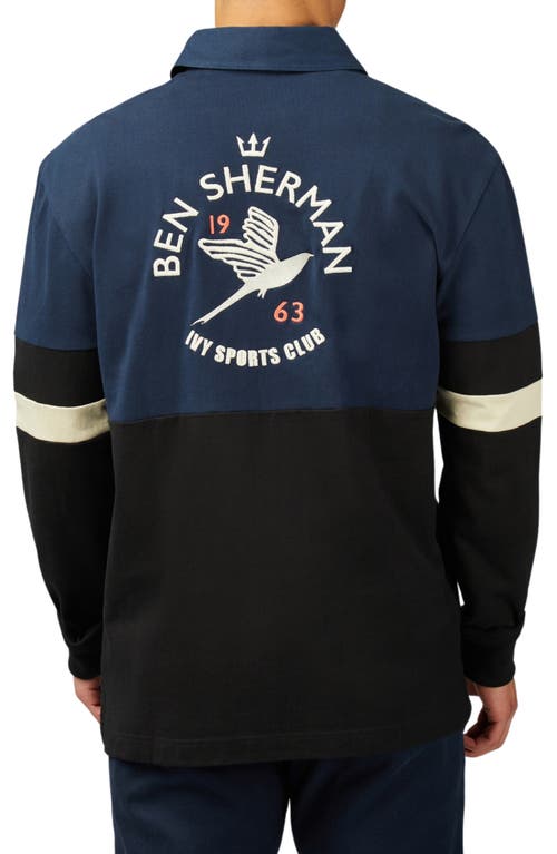 Shop Ben Sherman Colorblock Rugby Shirt In Dark Navy