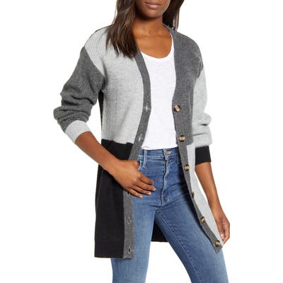 Ceny Colorblock Long Cardigan, Black